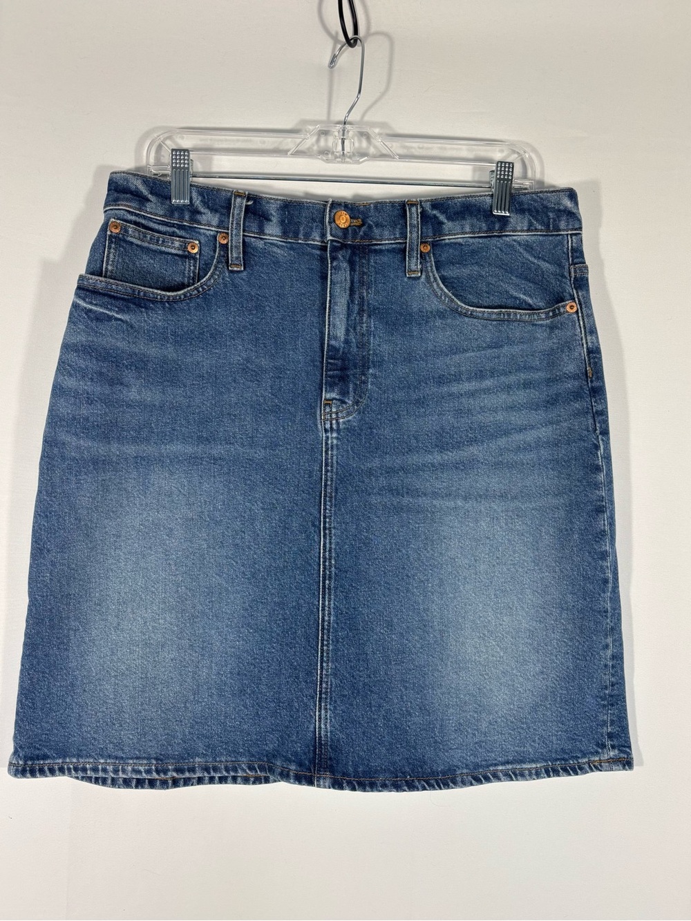J.Crew Denim Blue Jean Skirt Stretch Straight Pencil Mini Size 31T